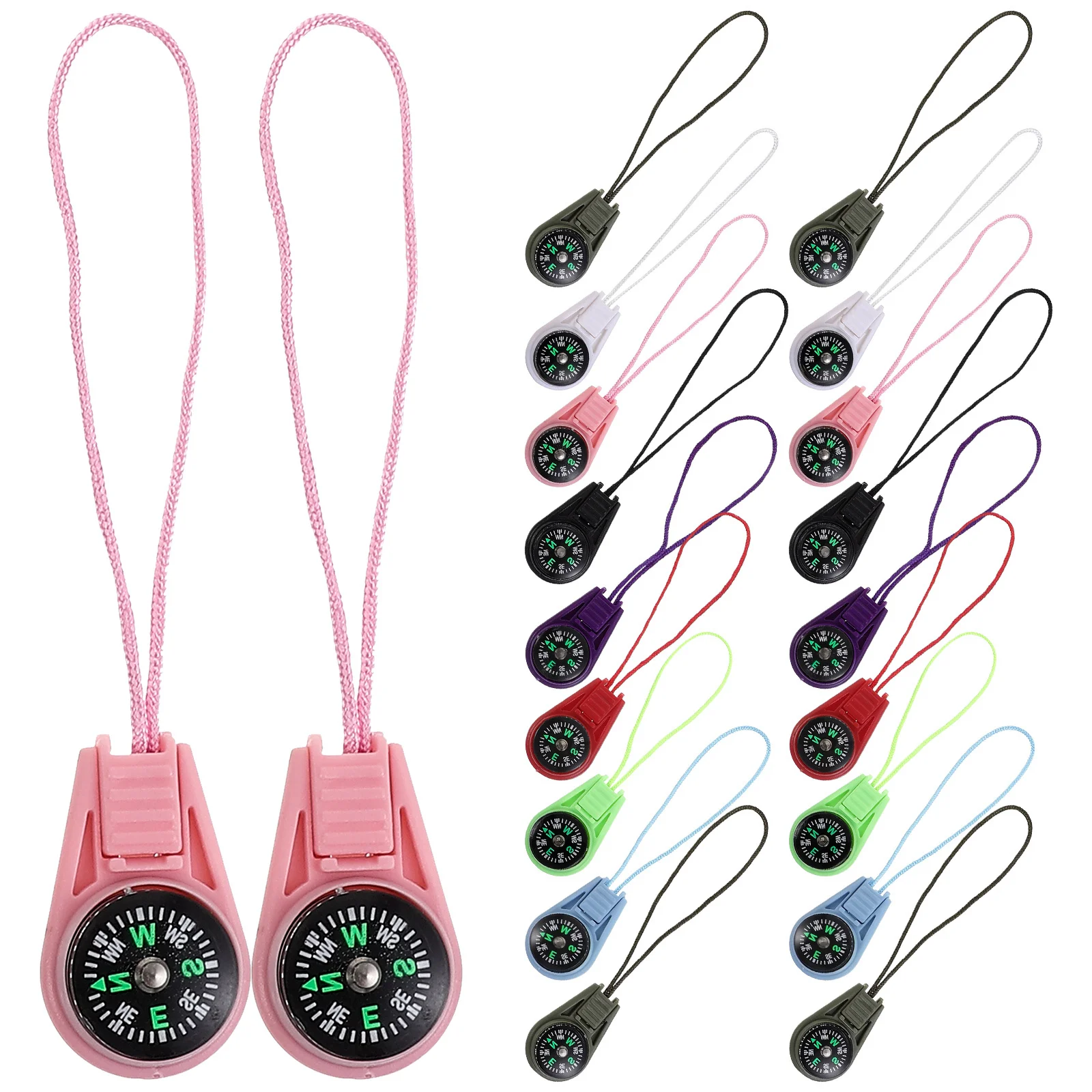 

27 Pcs Compass for Hiking Orienteering Camping Accessories Zipper Pull Small Durable Abs Working Supplies Outdoor Travel