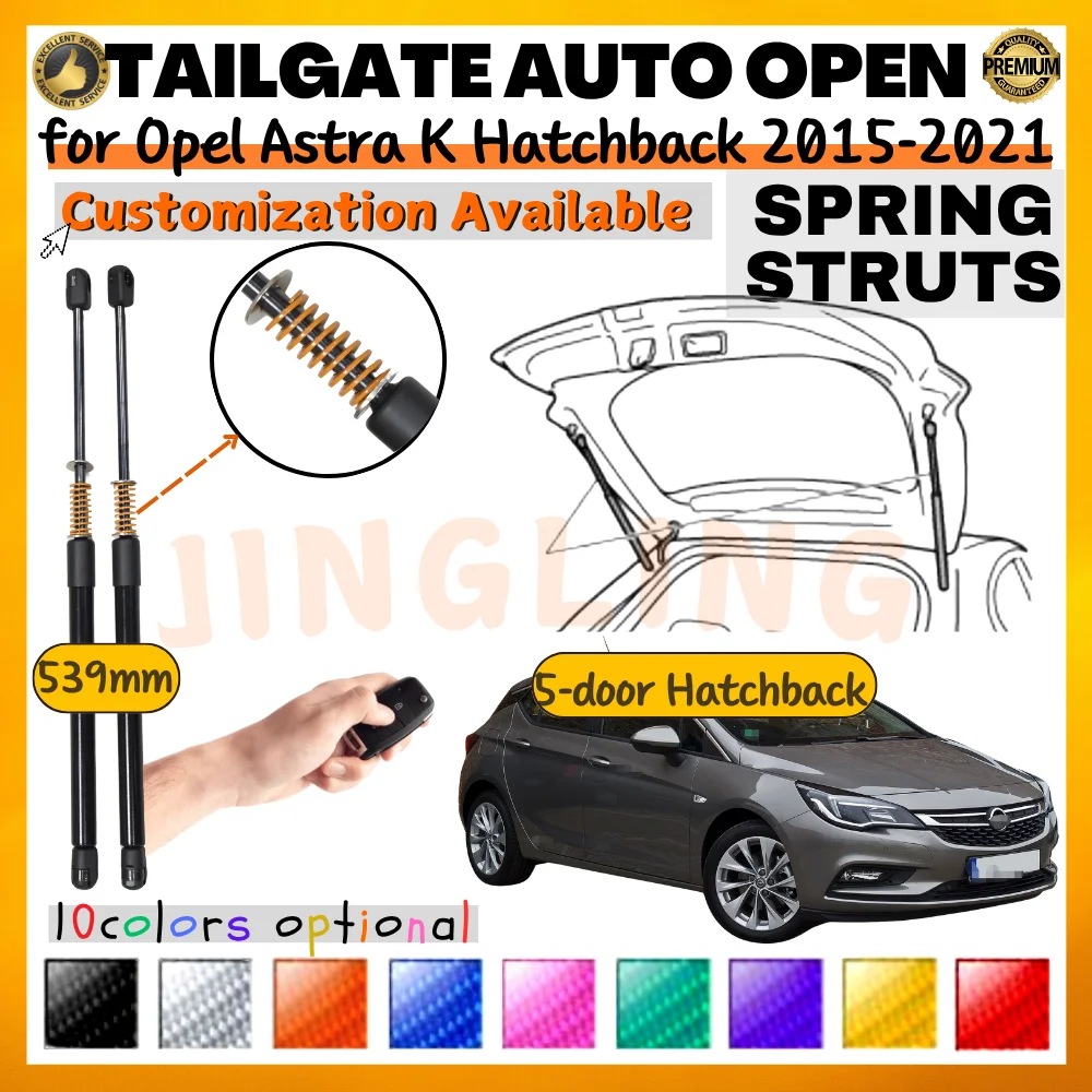 

Qty(2) Trunk Struts with Spring for Opel Astra K 5-door Hatchback 2015-2021 539MM Rear Tailgate Boot Lift Support Shock Absorber