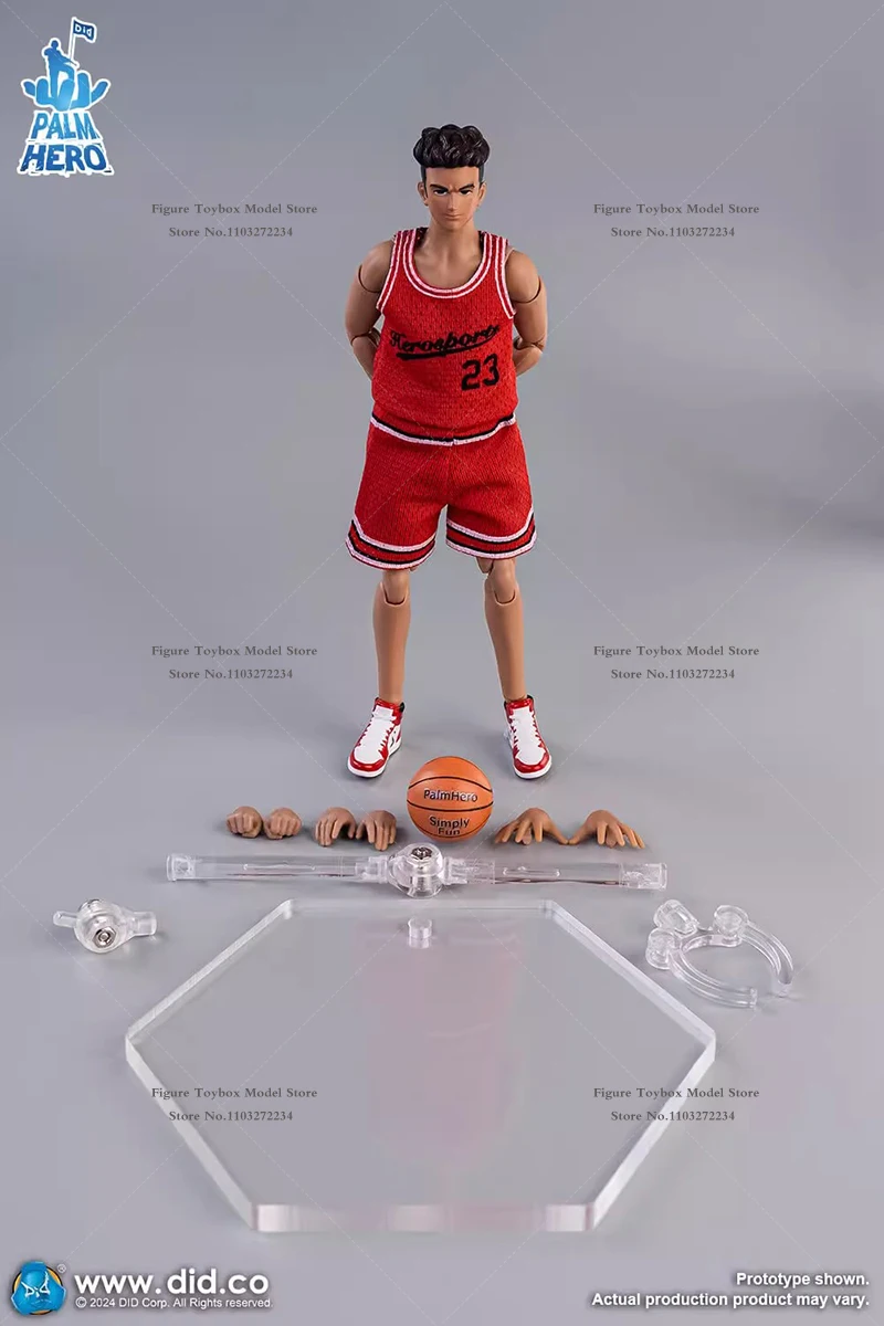 DID SF80006 1/12 Palm Hero Basketball Sports Figurine Collection Red White Jersey Cloth Movable Delicate 6