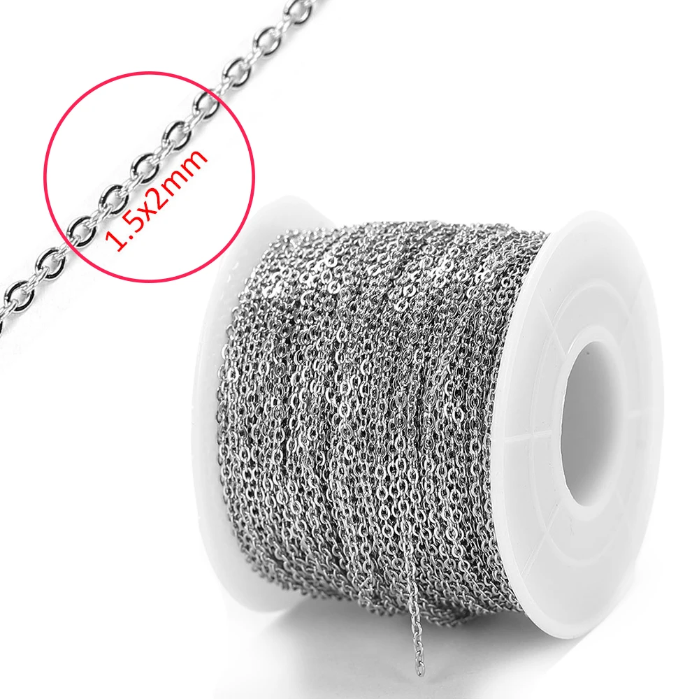 10 Meter 2 Meter Goldfarbene Edelstahl O-förmige Gedrehte Ketten DIY Halskette Armband Körperkette Schmuckherstellung Zubehör