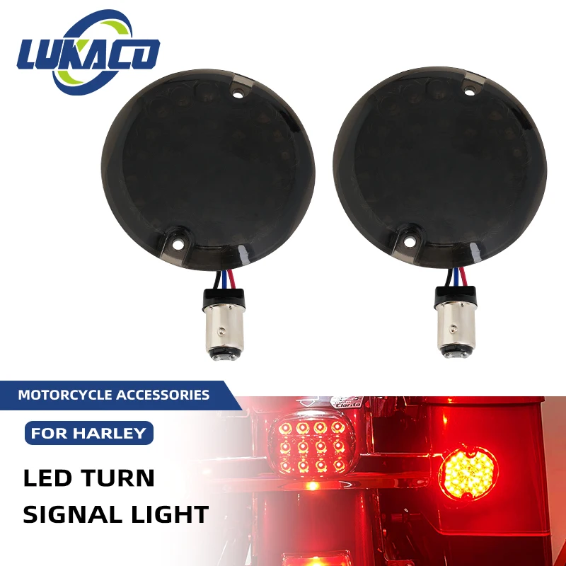 Motorcycle 1157 LED Turn Signal Light Double Contacts Lamp For Harley Road King Softail Deluxe Electra Glide Heritage 1989-2012