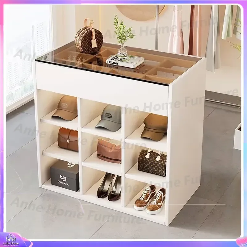 Modern Aluminum Jewelry Display Cabinet Rectangular Solid Back Plate Multi Layer Rack Eco Friendly Showcase for Hotel Living