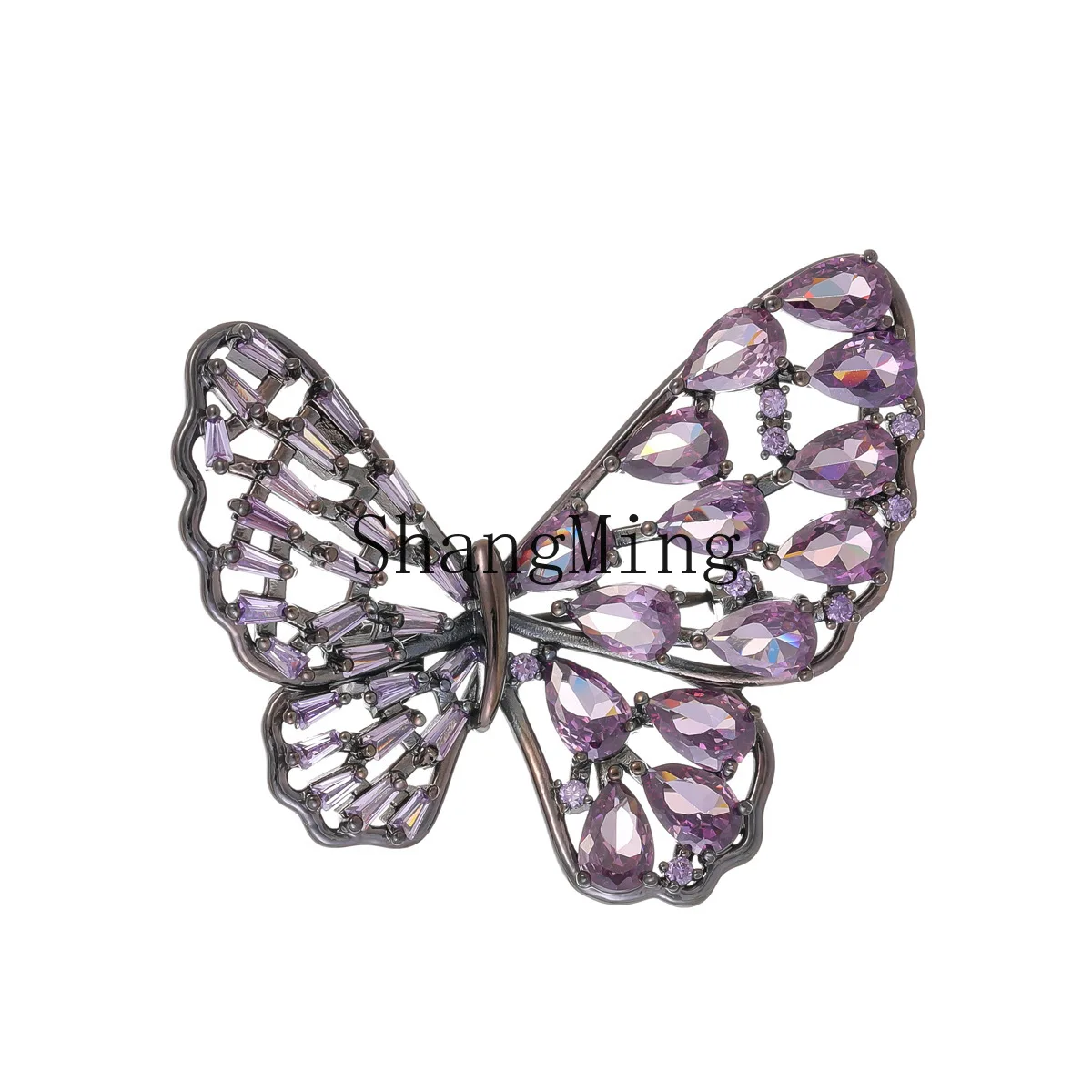 

PYH Heavy Industry Black Gold Purple Diamond Butterfly Super Immortal Temperament Bright White Diamond Brooch
