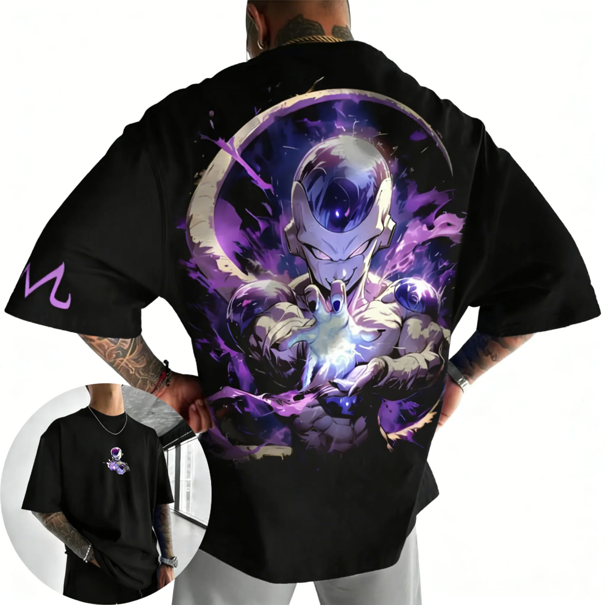 

Anime Dragon Ball Frisa Printed Cotton T-shirt 2026 Summer New Printed T-shirt Men Women Urban Hip Hop Heavy Oversized T-shirt