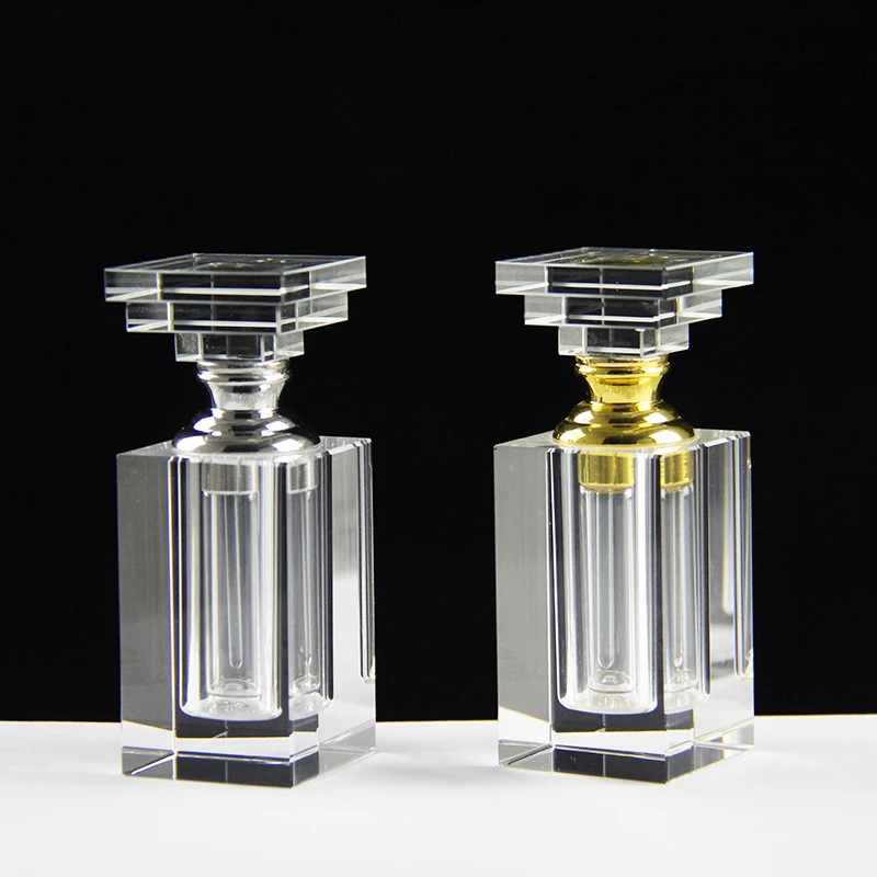 

3ml Essential Oil Perfume Bottle Vintage Rectangular Decoration Bottle Empty Refillable Home Dresser Desk Decoration