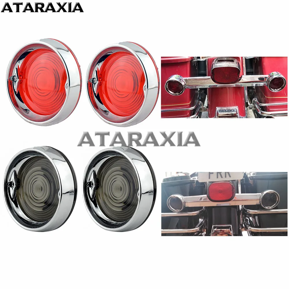 Newness Motorcycles Chrome Turn Signal Light Visor Covers Bezels Trim Rings Fit For Harley Touring Glides FLST FLSTC FLSTN FLHR