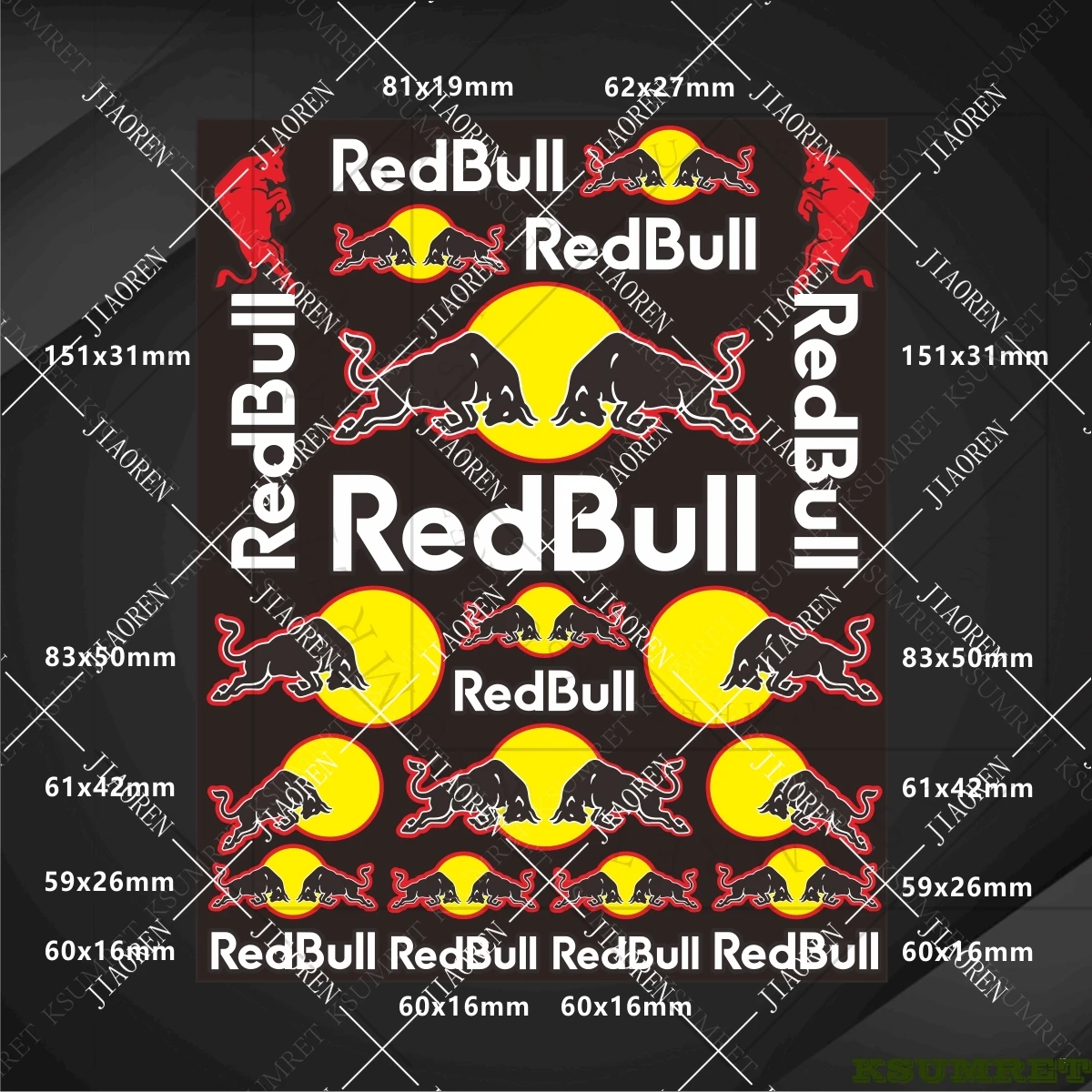 

Vinyl for Red Bull Sticker Motorcycle Dad Tank Helmet Logo Stickers