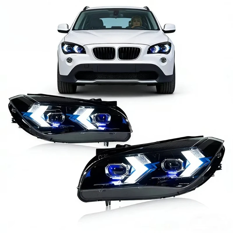 Suitable for 2010-2015 X1 Headlight Assembly E84 Modification Arrow Daytime Running Lights Steering Highlight Lens