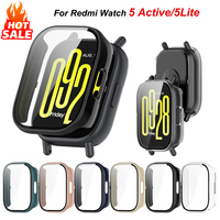 Tempered Glass+Case For Xiaomi Redmi Watch 5 Active Screen Protector Hard PC Bumper Protective Cover MI Redmi Watch 5 Lite