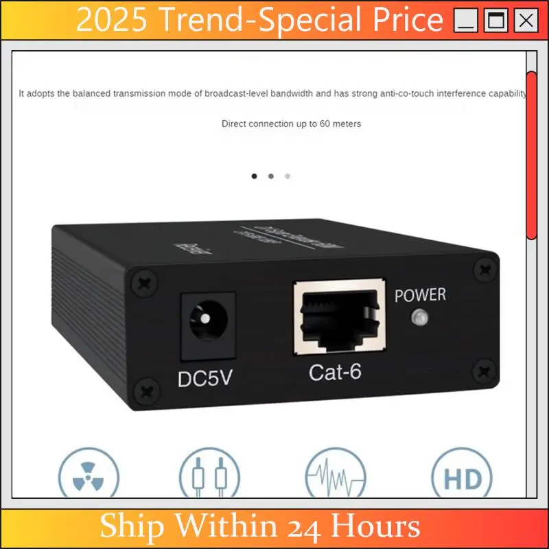 CHYY Top DVI Extender RJ45 Cat6 Cable Extender To 196.8Ft Transmitter Receiver DVI Ethernet Adapter HD 1920X1200