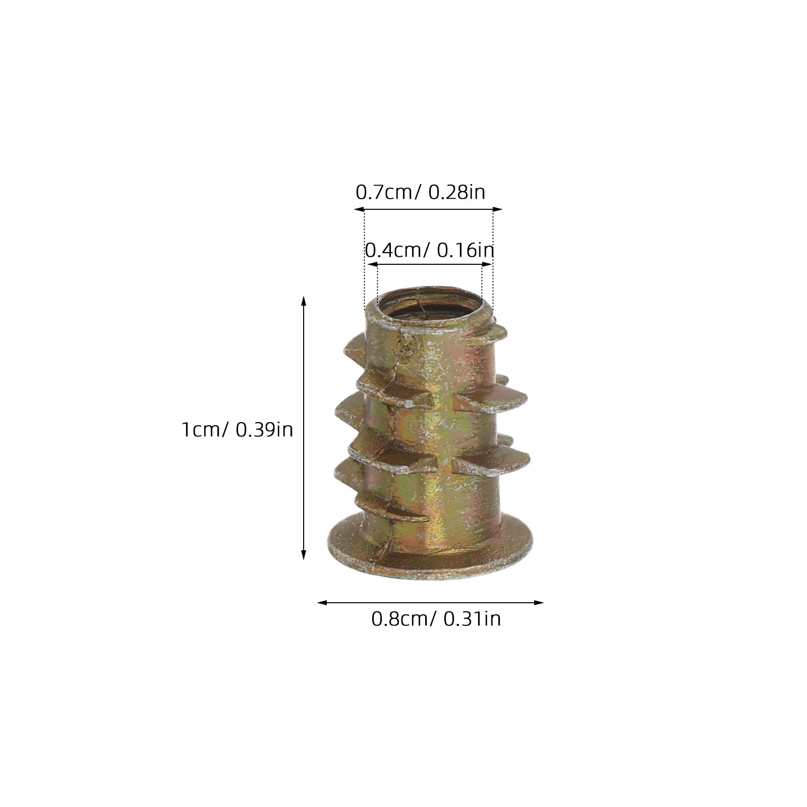 200 Pcs M4x10mm Hexagon Socket Thread Insert Furniture Screw Fastener Drive Nuts Heavy Duty Inserts Flanged Wood Threaded