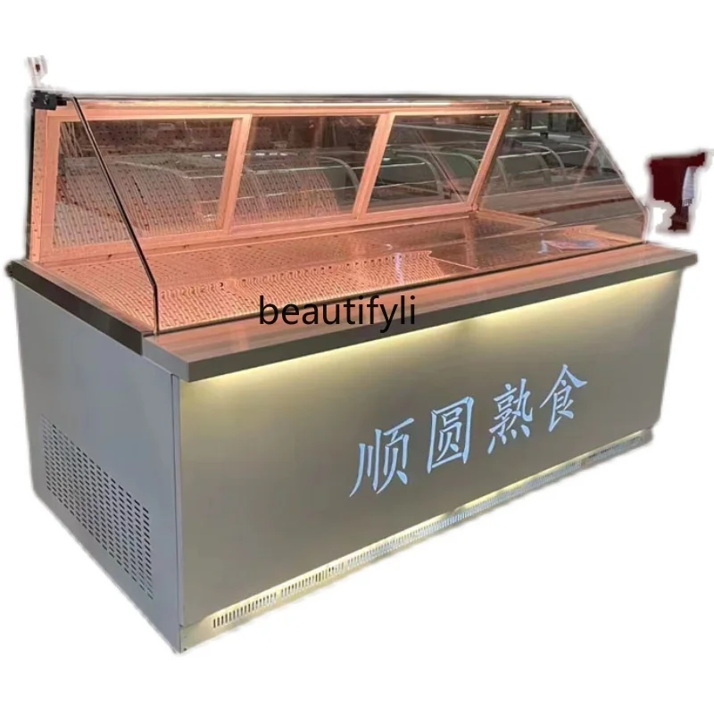 

Cooked food display cabinet anti-fog and frost-free air-cooled cold dishes double temperature fresh-keeping direct cold freezer