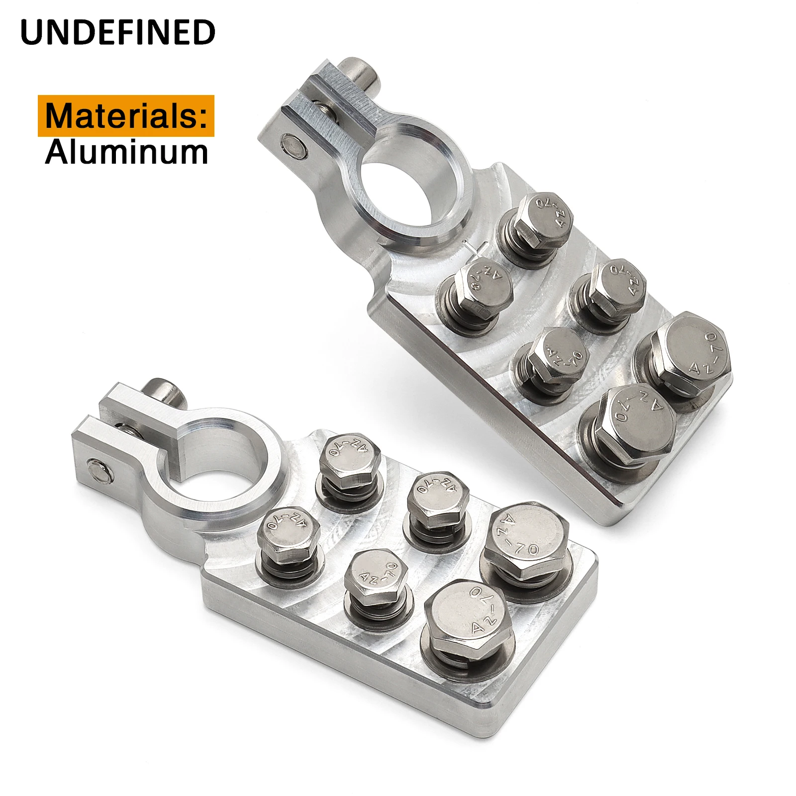 2PCS 6 Spot Car Audio Top Post Flat Lug Multi Connection Battery Terminal Fits for Standard SAE Post Style Batteries Aluminum