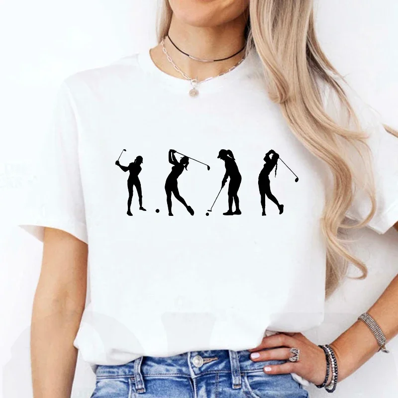 Women Clothes Fashion Summer T-shirts Golf Girls Graphic Tops Vintage Ladies Tee Shirt Female Clothing Gifts for Golf Lovers