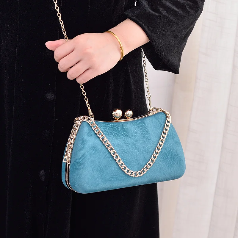 Female New features Purse Vintage PU Evening Bag Flower Wedding Party Bride Clutch Bag Purse Handbag Premium Large Chain Bag