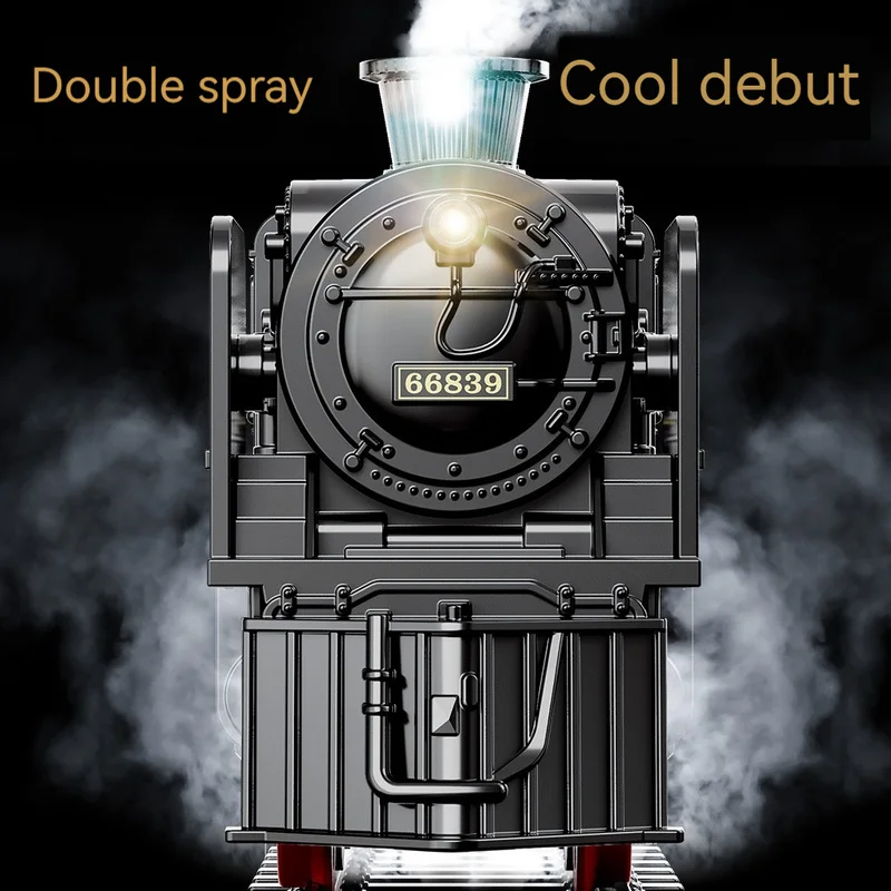 전기 기차 트랙 세트 조명 소리 레트로 시뮬레이션 레일 자동차 모델 어린이 철도 장난감 어린이 크리스마스 선물 교육