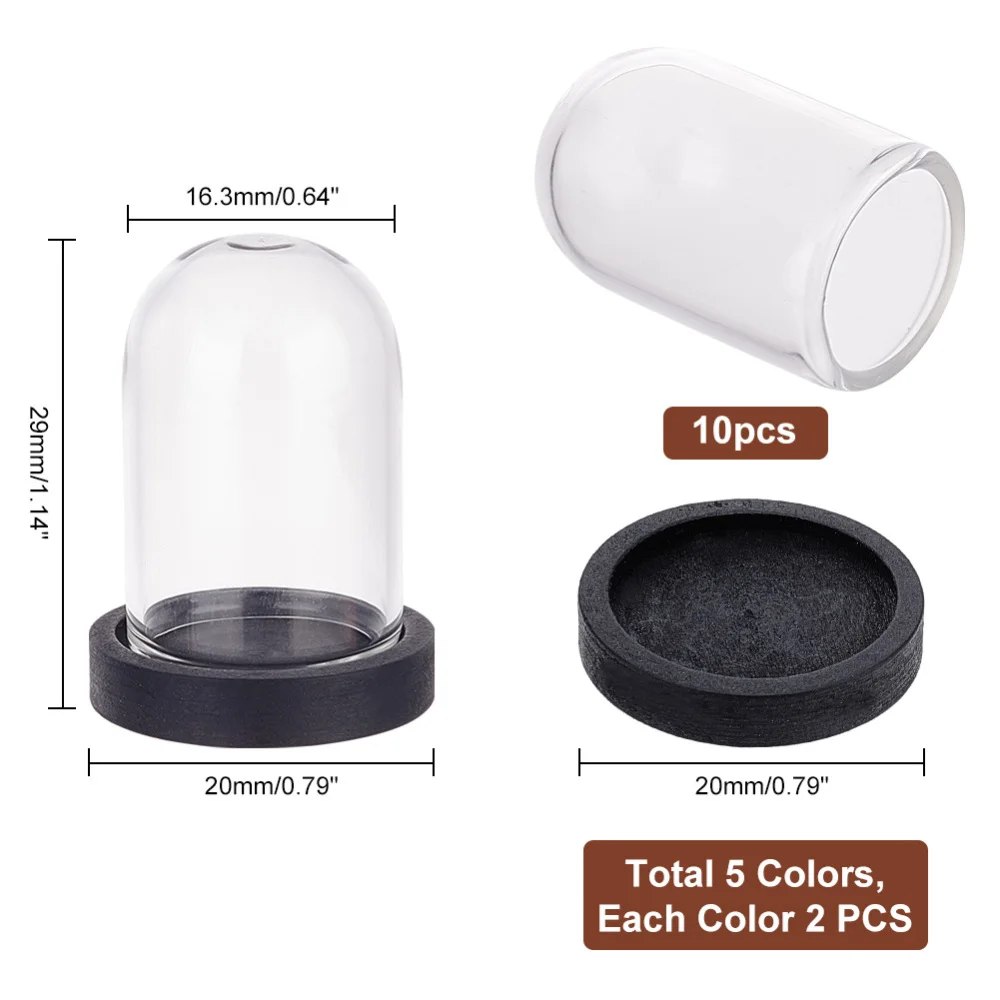 NBEADS 4 Sets Eeuwige Bloem Glas Display Dome Cloche, 7x5cm