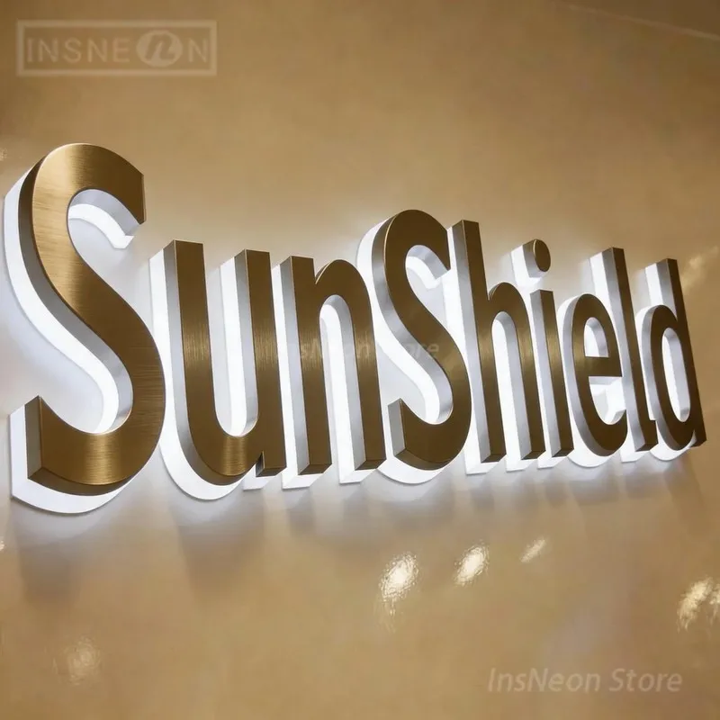 High Brightness LED SunShield Stainless Steel Acrylic Channel Letters, Customizable Directional Sign Lighting Decoration