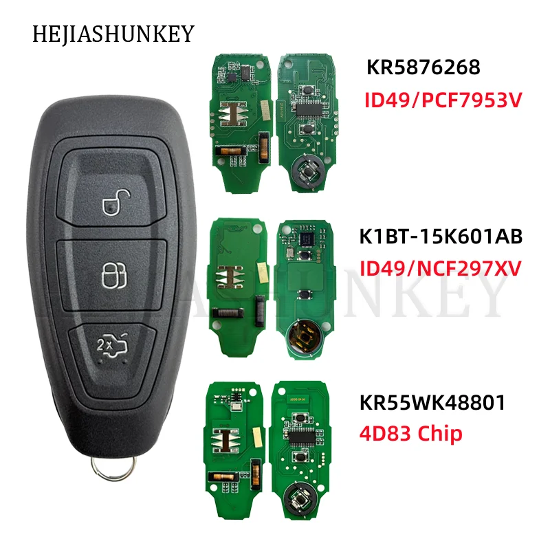 KR55WK48801 KR5876268 K1BT‑15K601AB Smart Key 433MHz 4D83 ID49 Keyless Go For Ford Focus Kuga Fiesta Grand C‑Max Not Fit Puma