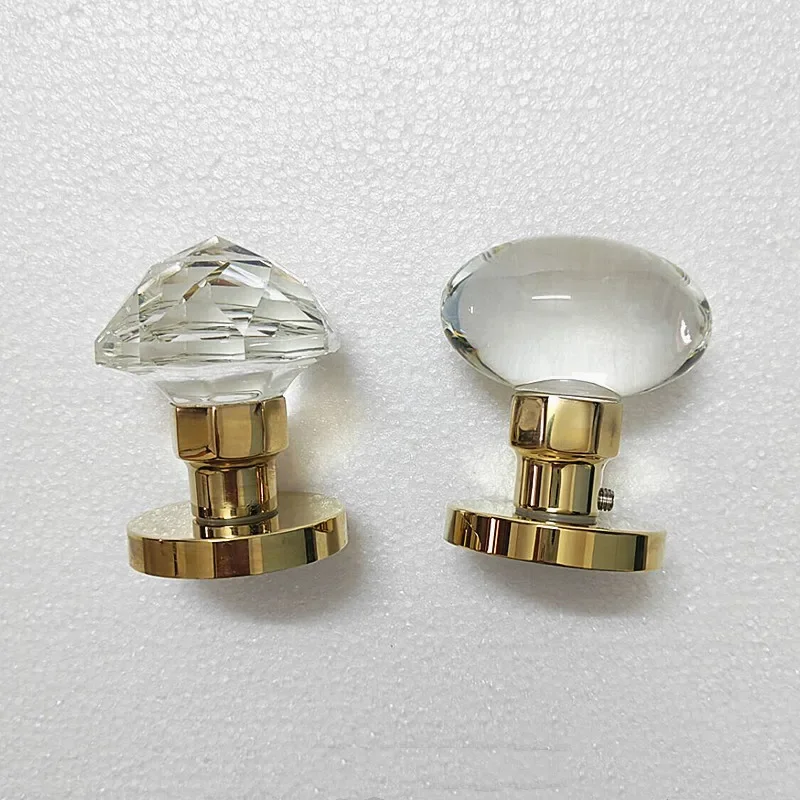 1PC High-quality Crystal Door Handles Golden Furniture Cabinet Pulls Light Luxury Interior Background Wall Barn Door Handles