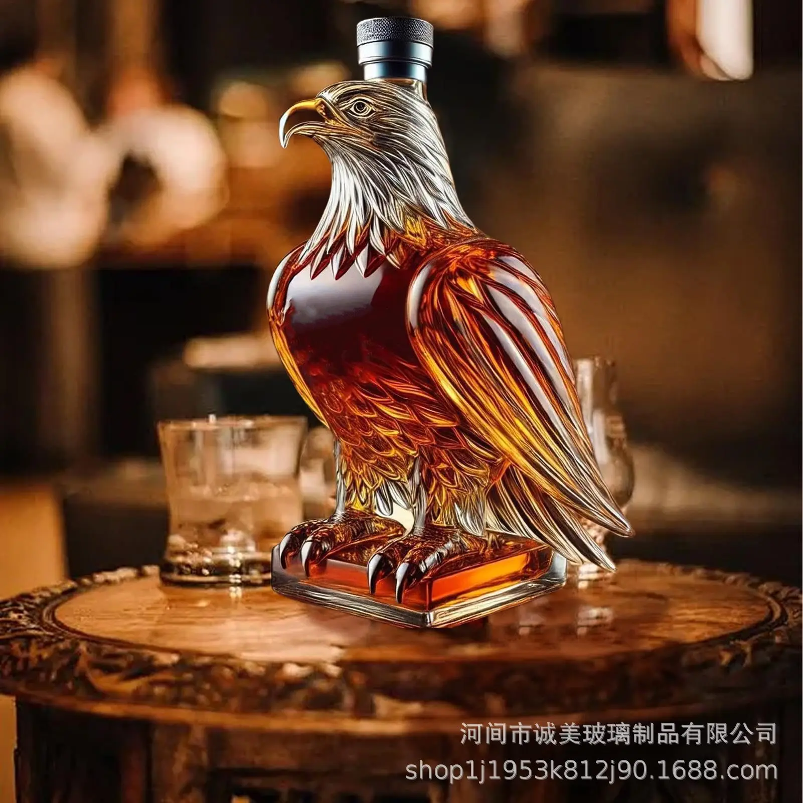 Exquisito decantador de licor de águila, botella decantadora de whisky de cristal para papá y marido, botella de licor de águila, decoración del hogar para vacaciones