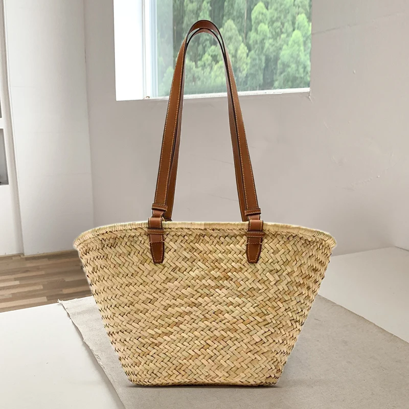 

National Straw Tote Bags For Women Luxury Designer Handbag And Purse 2024 New In Natural Grass Handwoven Large Capacity Shoulder