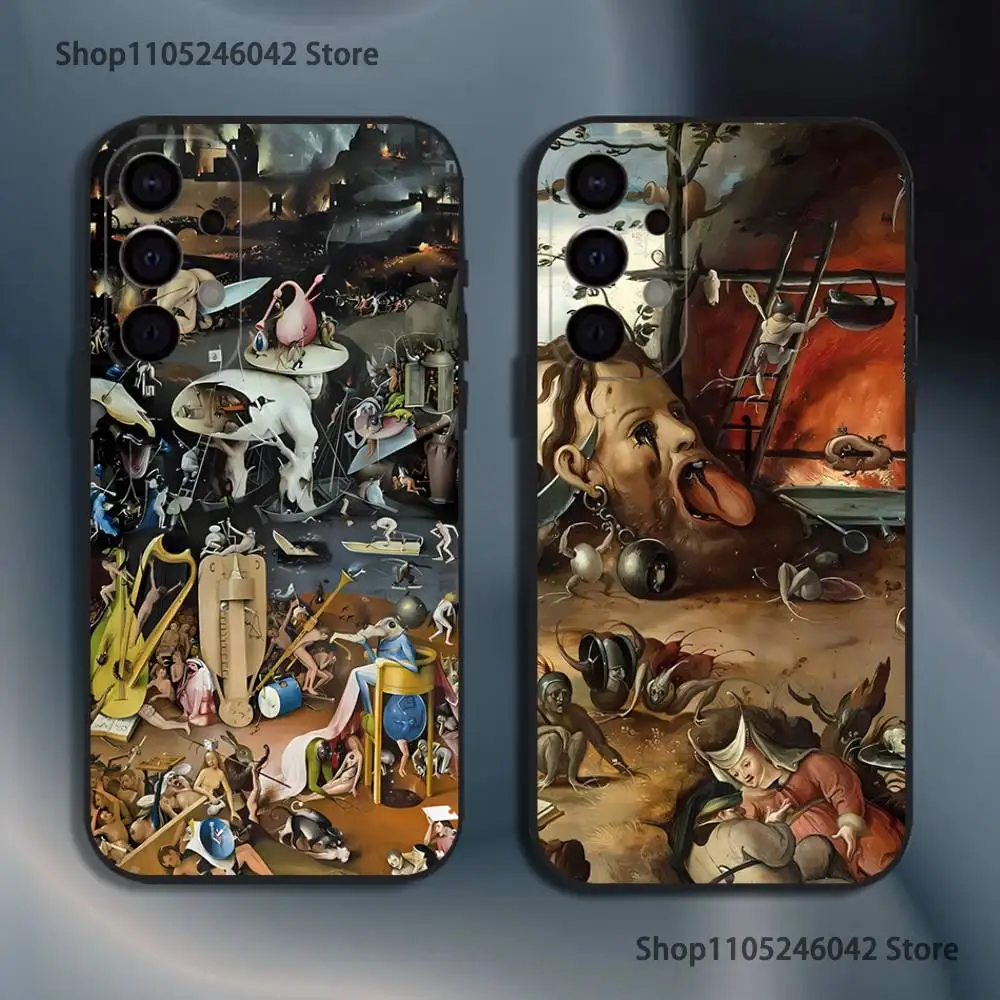 

H-Hieronymus Bosch Painting Phone Case For Samsung S25,S24,S21,S22,S23,S30,Ultra,S20,Plus,Fe,Lite,5G Black Cover