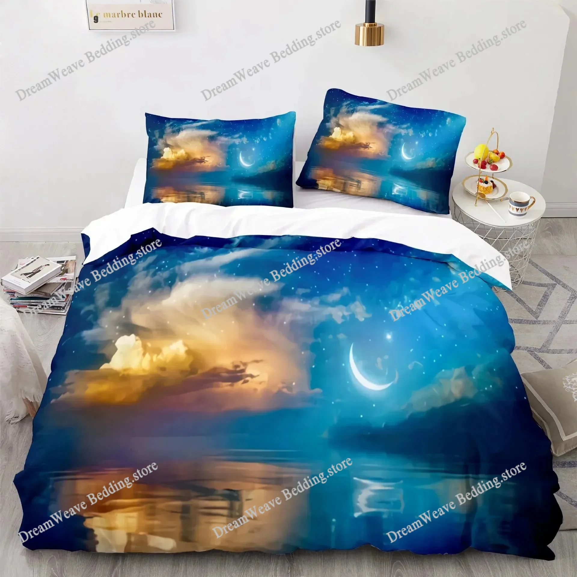

3D Print Wave Duvet Cover Set,Sea Ocean Nautical Bedding Set Sailboat Comforter Cover,Queen King Full Twin Polyester Quilt Cover