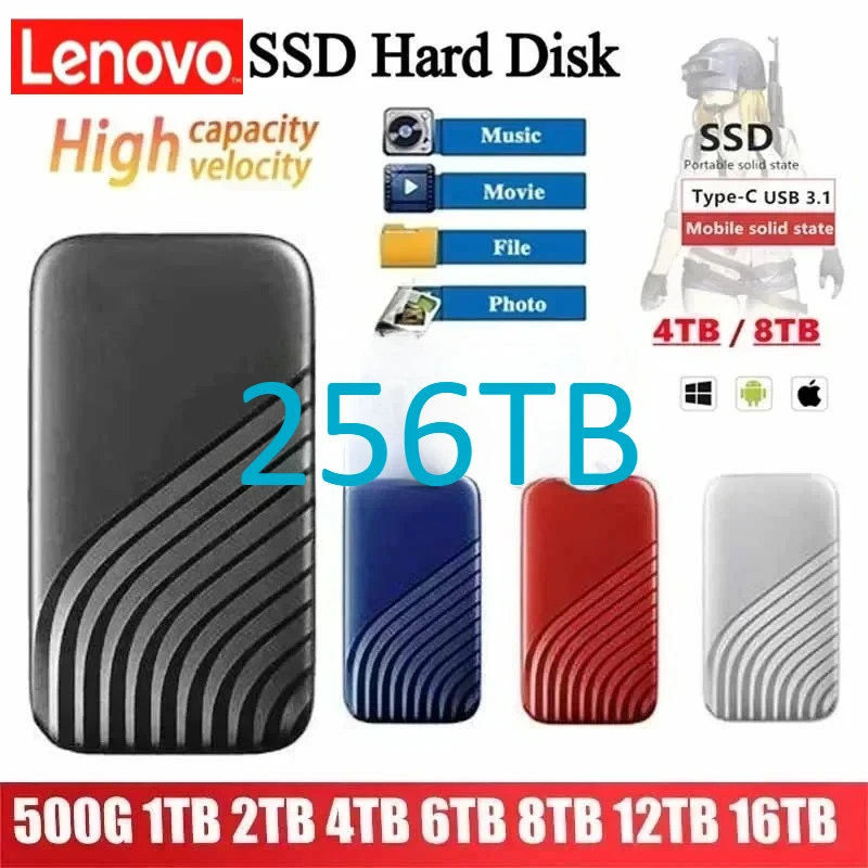 

Новый внешний SSD-накопитель Lenovo с интерфейсом Type-C, высокоскоростной USB 3.1, 2 ТБ, 4 ТБ, 8 ТБ, портативный жесткий диск для ноутбука