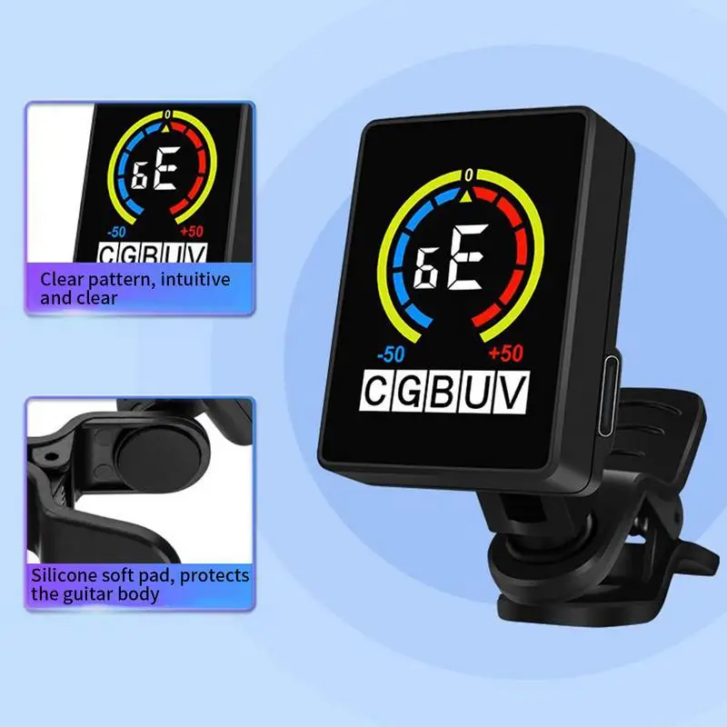 Guitar Tuner Precise Electronic Ukulele Tuner Guitar Tools Portable Music Tuning Accessories For Stage Practice Studio