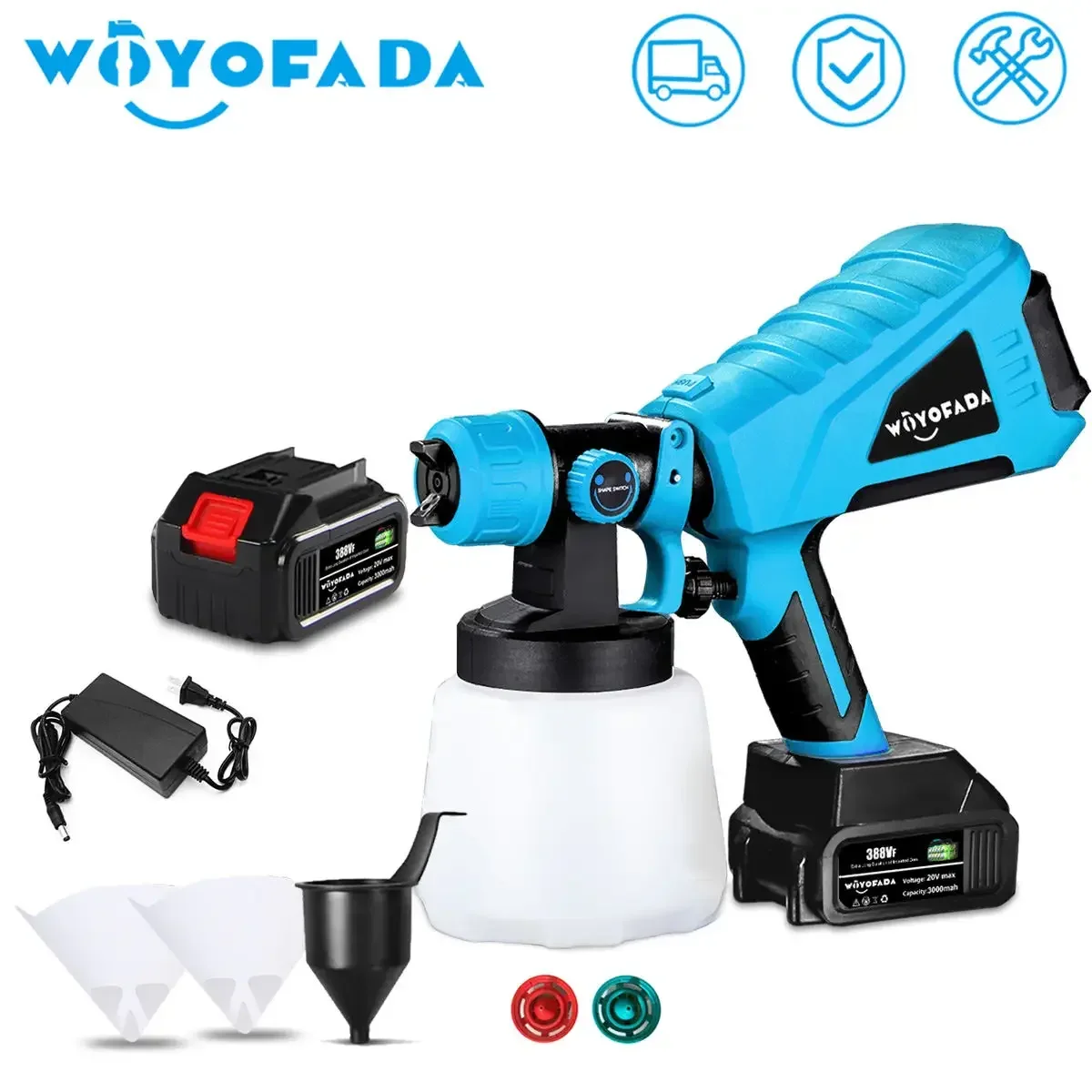 

1000ML Electric Spray Gun High Power Cordless Paint Sprayer HVLP Auto Furniture Steel Coating Airbrush For Makita 18V Battery