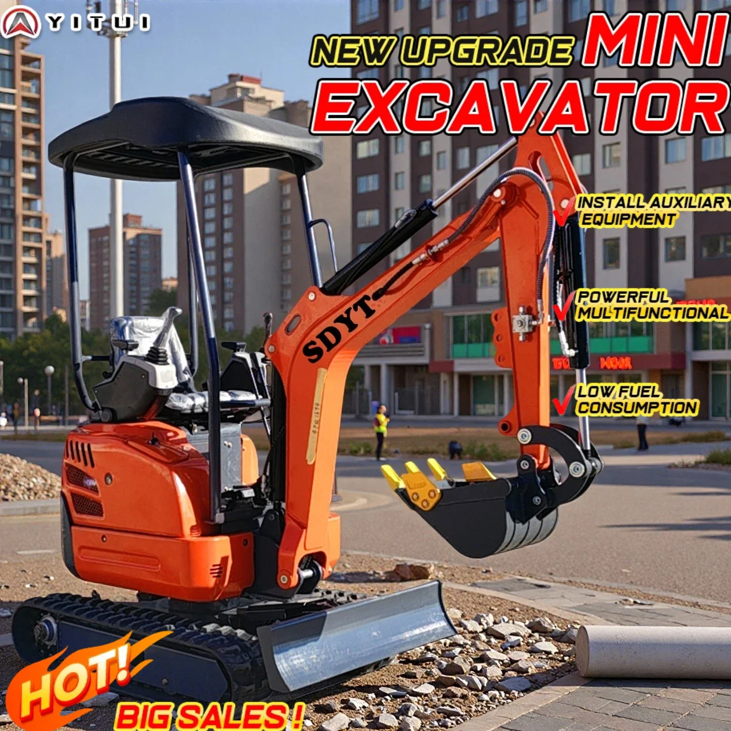 

2.6 Ton Star Model 2ton Compact Excavator Epa For Orchard Ditching Customized Mini Excavator For Multiple Assistive Devices