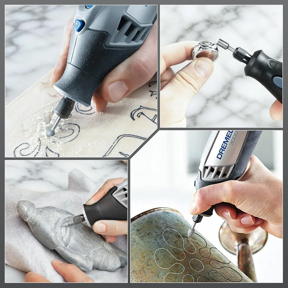 

A76X-Алмазные фрезы с зернистостью 120, для резьбы по фарфору из каменной смолы, хвостовик 1/8 дюйма, набор алмазных шлифовальных бит