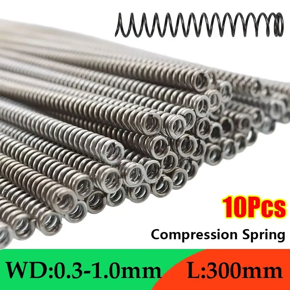 10Pcs Y-type Compression Spring 0.3 0.4 0.5 0.6 0.7 0.8 1mm Length 300mm Long Coil Spring 65Mn Spring Steel Return Spring