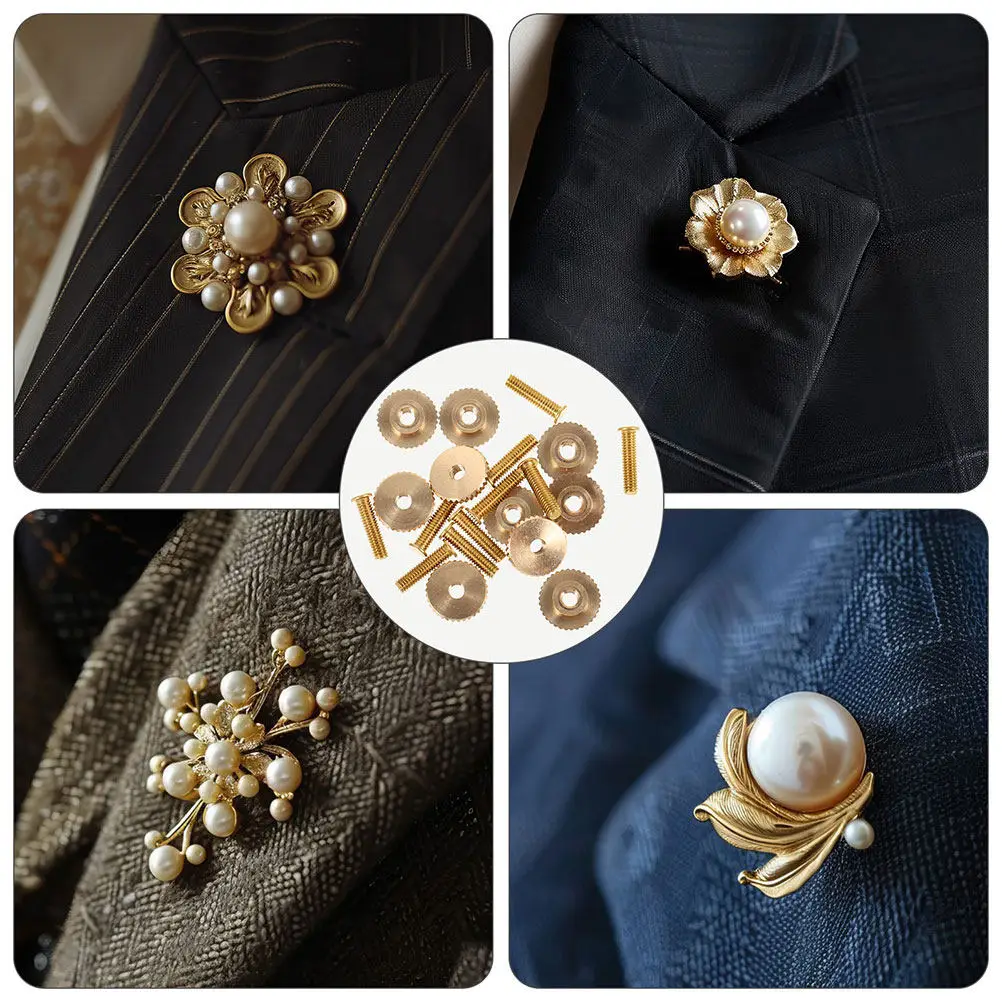 

20Pcs Badge Accessories Screw and Cap for Craft Pin Backs DIY Badge Fixator Sturdy Metal Clutch Pins Lapel Needles Pin Lock