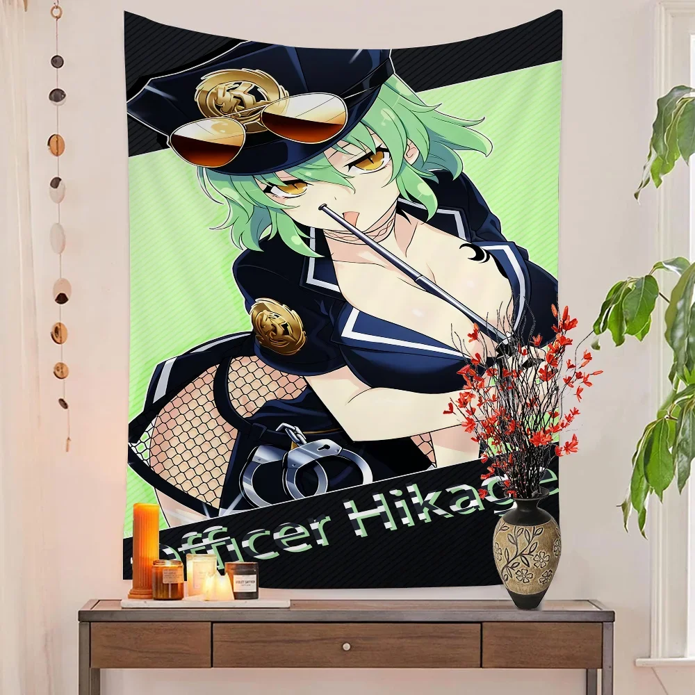 Senran Kagura Hikage Colorful Tapestry Wall Hanging Hanging Tarot Hippie Wall Rugs Dorm Home Decor