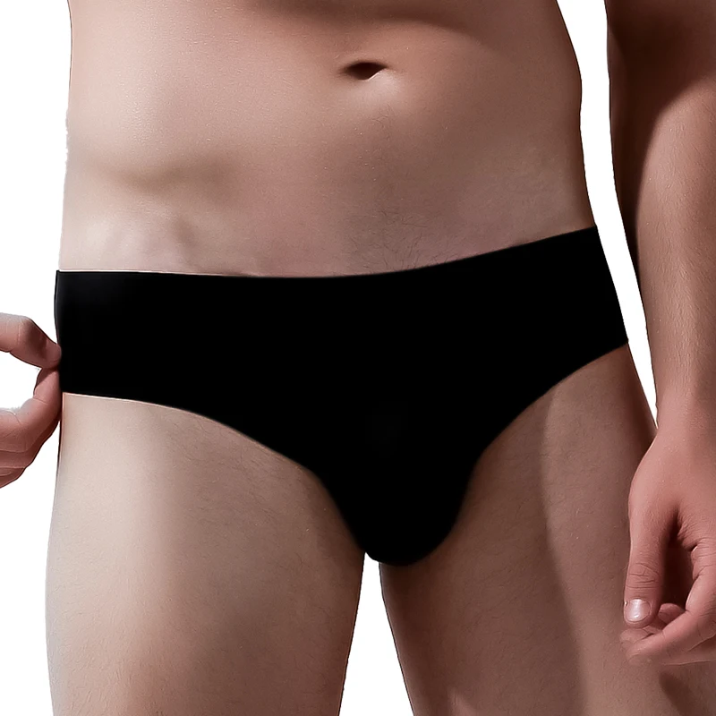 3PC Men's underwear ice silk briefs, summer breathable, quick-drying, seamless shorts, transparent ultra-thin, personalized l