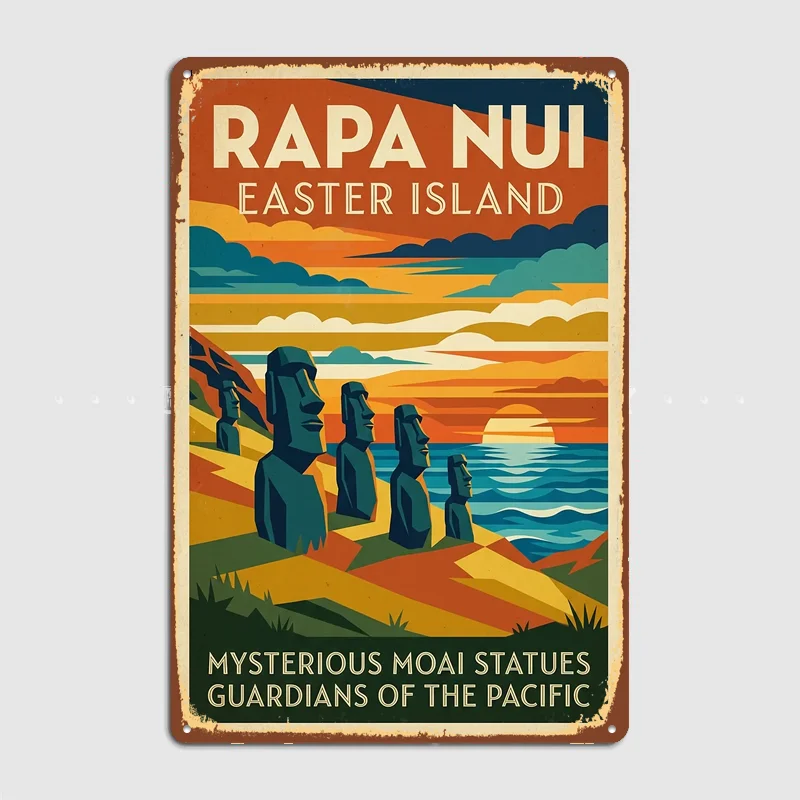 Rapa Nui Easter Island Travel  Metal Custom Sign Living Room Wall Indoor Decor Room Decoration Bedroom Posters Home Decor