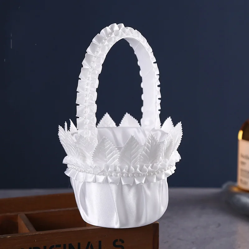 Корзина для цветов в западном стиле для свадьбы, детская корзина для цветов, романтичная корзина для принцесс ручной работы, товары для свадьбы