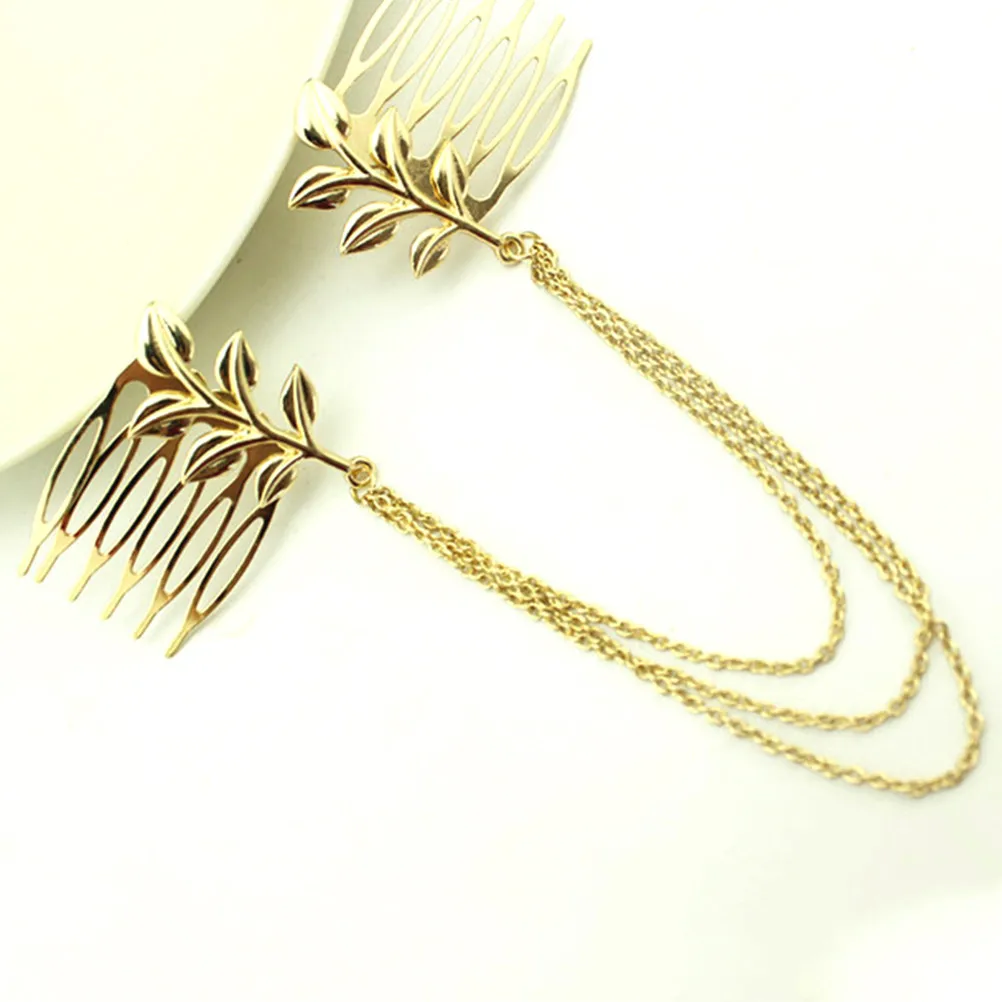 

Elegant Leaf Hairpin Alloy Polished Durable Stylish Vintage Hair Clip Comb Party Wedding Banquet Accessory Gift For Family
