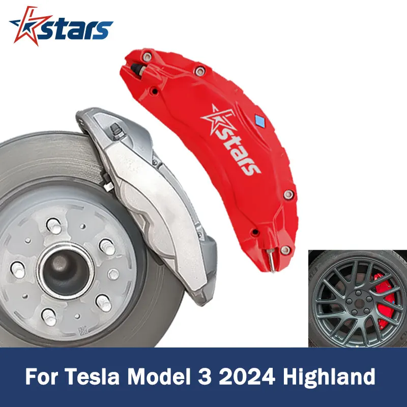 

4Pc Brake Caliper Cover For Tesla Model 3 Highland 2024 Aluminum Alloy 12 Colors 18 19 Inch Caliper Cap