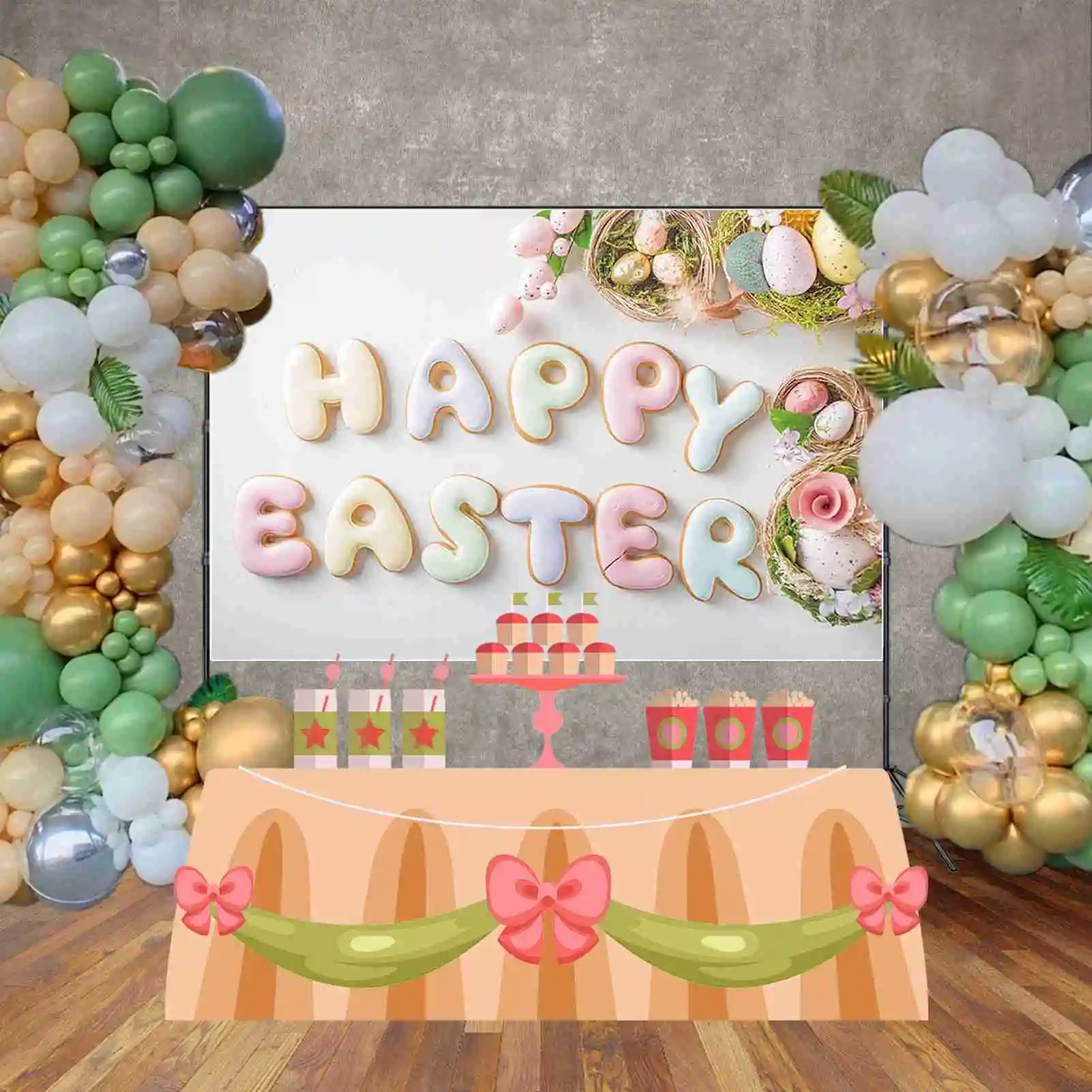 MOON.QG 2025 عيد الفصح خلفية التصوير الفوتوغرافي الأرنب أرنب البيض حديقة زهرة الغابات خلفية الأطفال حفلة استوديو التصوير الفوتوغرافي