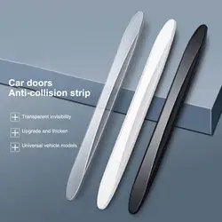 2/4Pcs Car Anti-collision Strip Clear Black Self-adhesive Car Bumper Strip Flexible SUV Body Door Bumper Protector Guard Strip