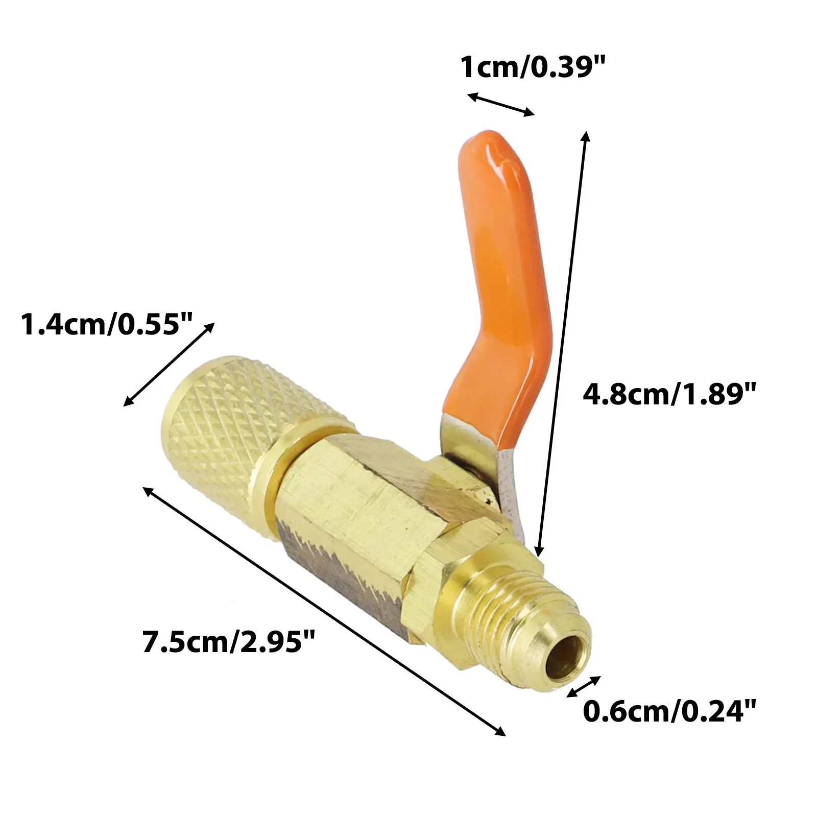 Tools Connectors Adapter Valve Brass HVAC 1 4 AC Air Conditioning HVAC Gauges Refrigeration Straight Ball Valve Adapter