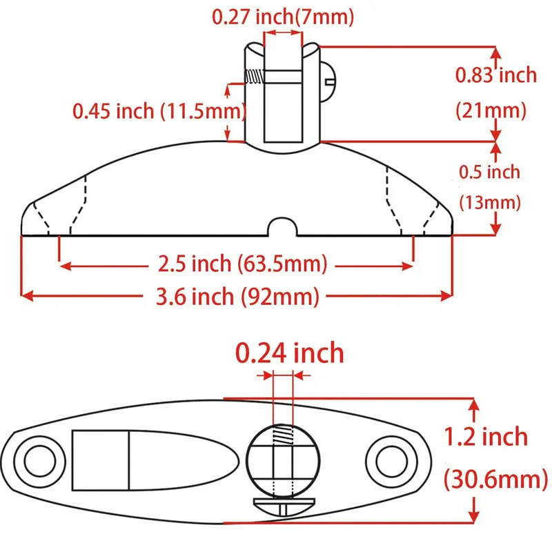 2 Pcs Boat bimini top fitting swivel deck hinge Quick Release Deck Hinge 316 Stainless Steel Boat Side Mount Swivel Hinge