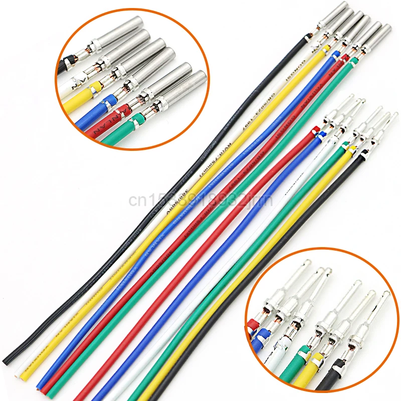 

10Pcs DT Auto Crimp Terminal Connectors With 16cm Wiring Male Female Pins 1062-16-0122 / 1060-16-0122 For Car Engine 14-20 AWG