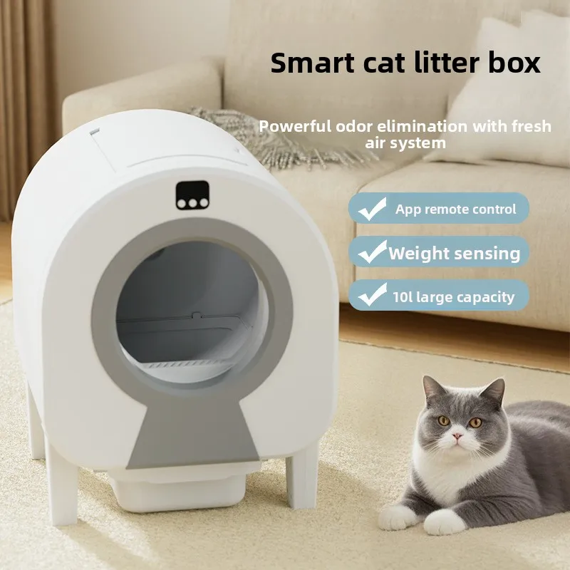 Smart Self-Cleaning Cat Litter Box with APP Remote, Quick Clean Large Cat Toilet for Indoor Cats, Pet Accessory