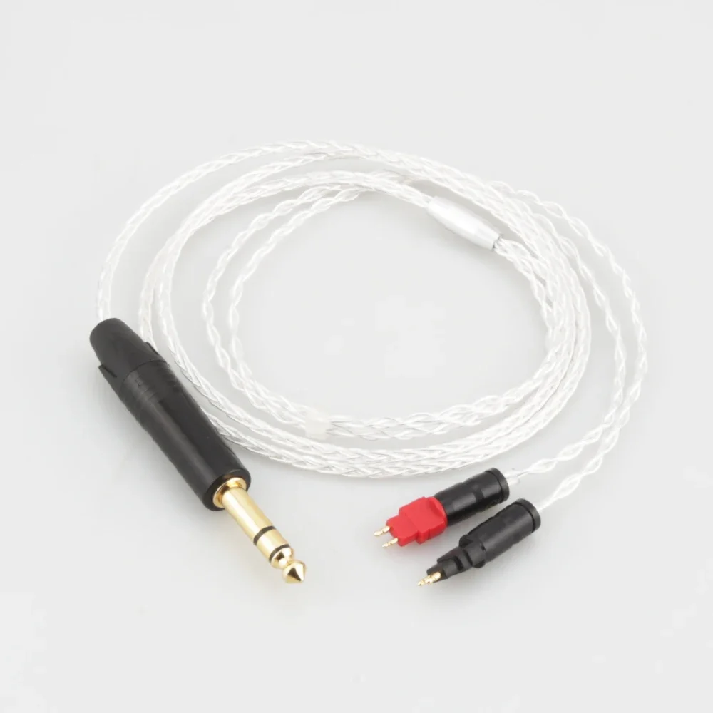 Audiocrast 819AG OCC 실버 도금 헤드폰 케이블 6.35mm HD650/HD565/HD580/HD600/HD660S/HD25용 헤드폰 케이블 업그레이드