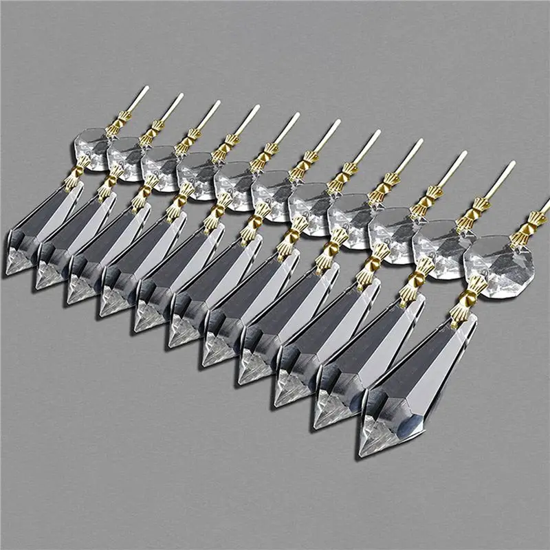 GTBL 100PCS DIY Transparent Teardrop Chandelier Pendant Parts Beads, Chandelier Hanging Decoration
