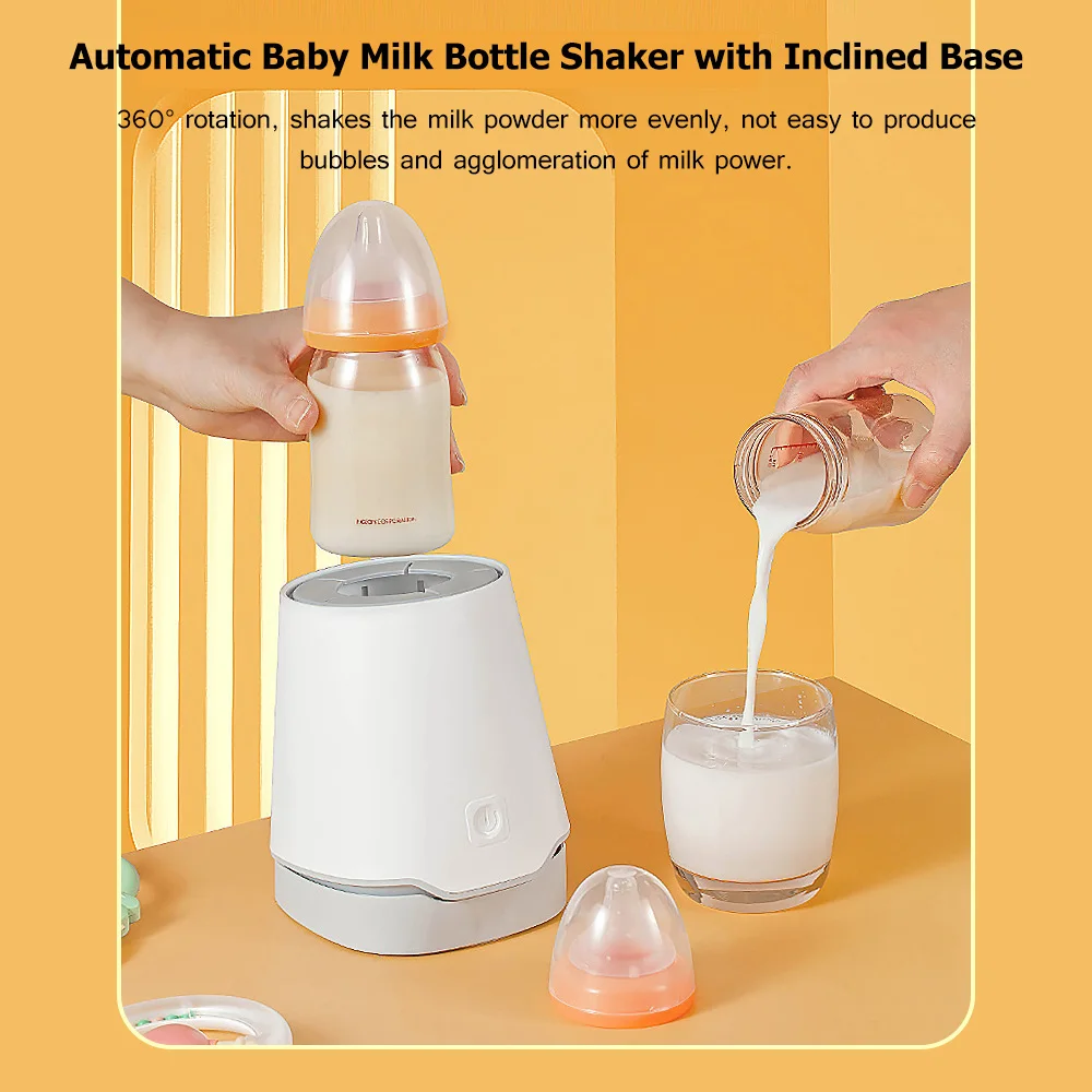 Automatic Baby Milk Bottle Shaker com base inclinado, Máquina elétrica de mamadeira Shake, Liquidificador em pó, Timing